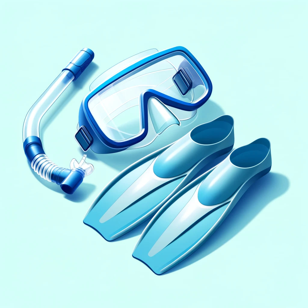 snorkel mask and fins